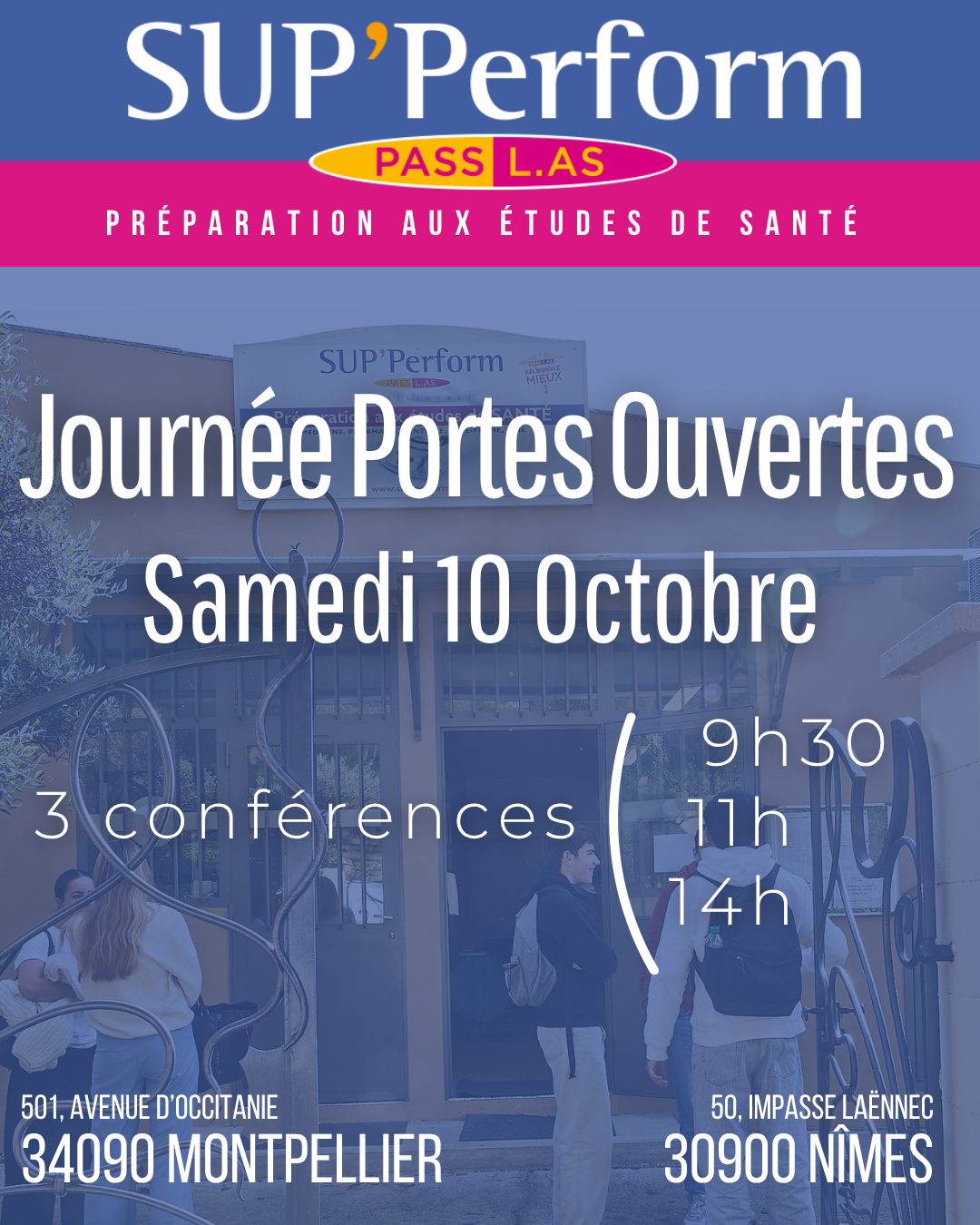 jpo monteplleir et nimes le 10 octobre 2026